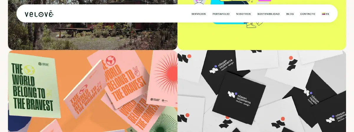 Sitio web de Velove, estudio de branding
